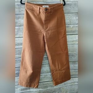 Madewell Slim Emmett Wide Leg Crop, Womens, Rust, Size 28